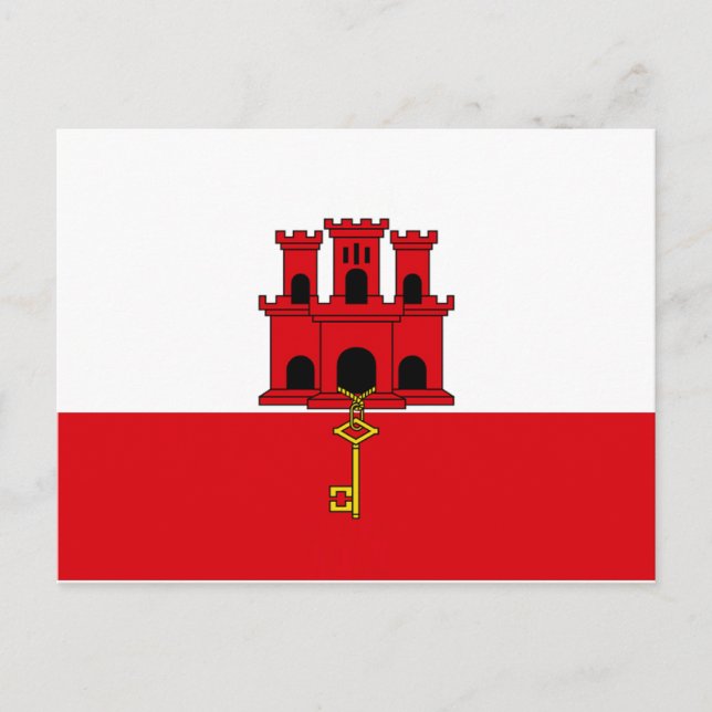 Flagge Gibraltars Postkarte (Vorderseite)