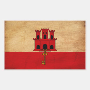 Flagge Gibraltars Rechteckiger Aufkleber
