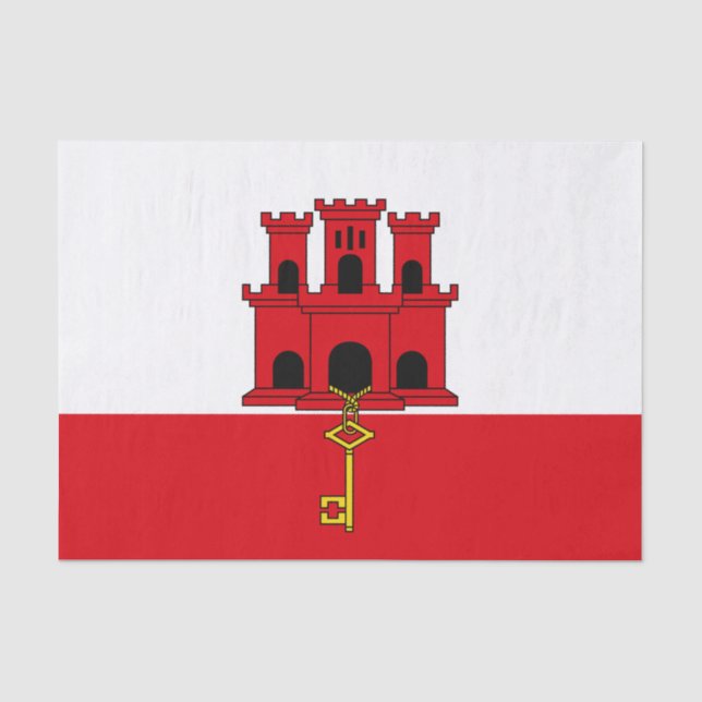 Flagge Gibraltars Seidenpapier (Vorderseite)