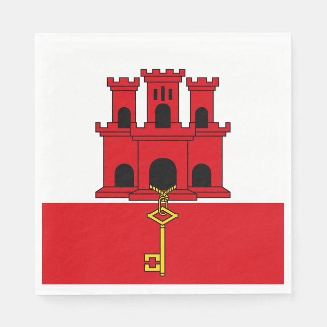Flagge Gibraltars Serviette (Vorderseite)