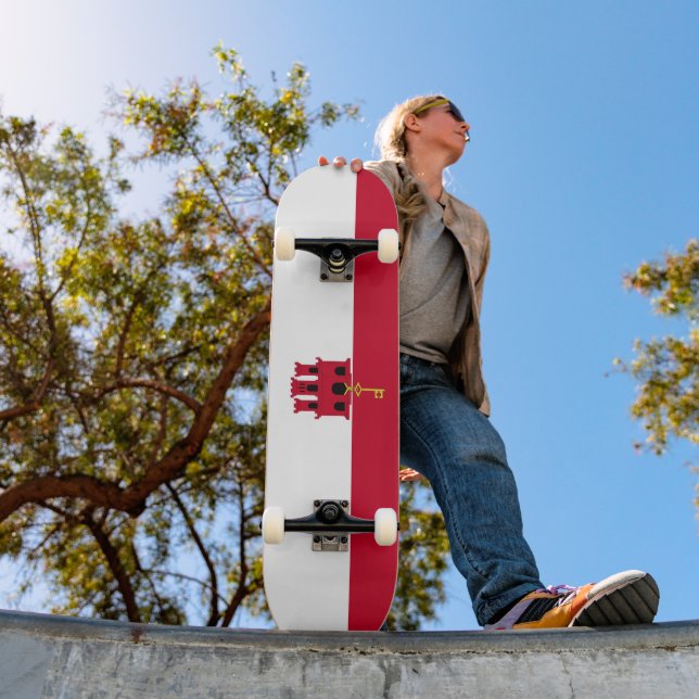 Flagge Gibraltars Skateboard (Außenbereich 1)