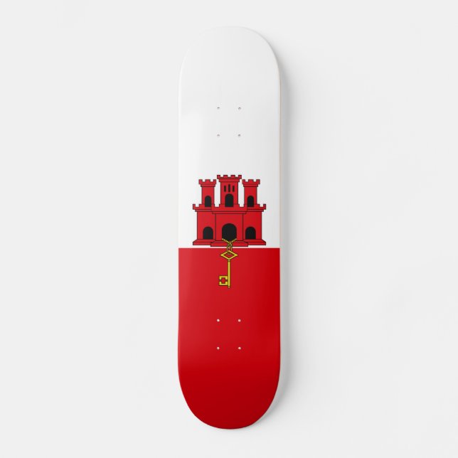 Flagge Gibraltars Skateboard (Vorderseite)