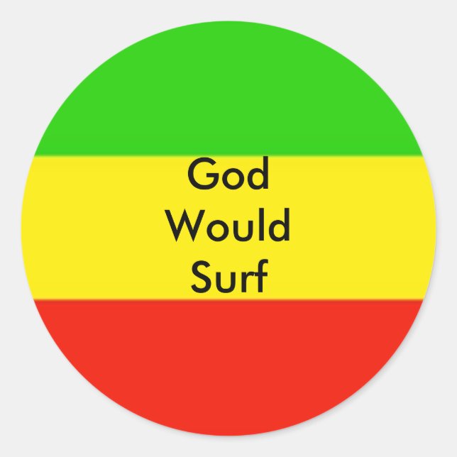 Flagge, GottWürdeSurf Runder Aufkleber (Vorderseite)
