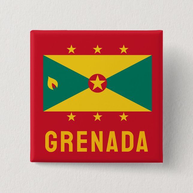 Flagge Grenadas Button (Vorderseite)