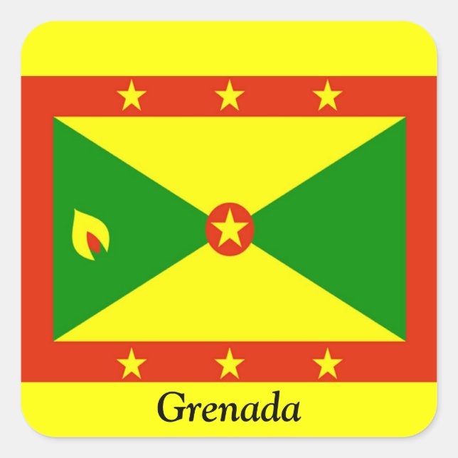 Flagge Grenadas Quadratischer Aufkleber (Vorderseite)