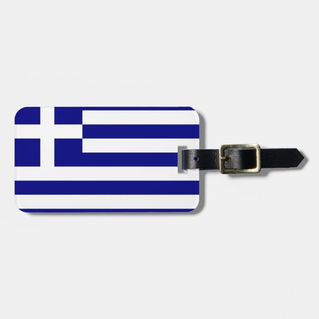 Flagge Griechenland einfacher Identifikation Gepäckanhänger (Vorderseite horizontal)