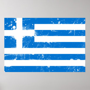Flagge Griechenlands Poster