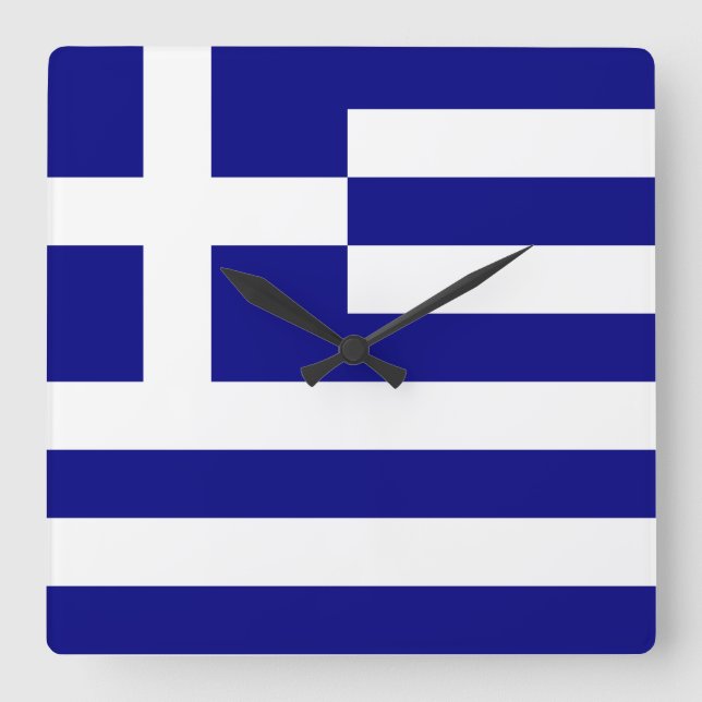 Flagge Griechenlands Quadratische Wanduhr (Vorderseite)