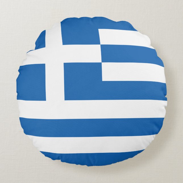 Flagge Griechenlands Rundes Kissen (Vorderseite)