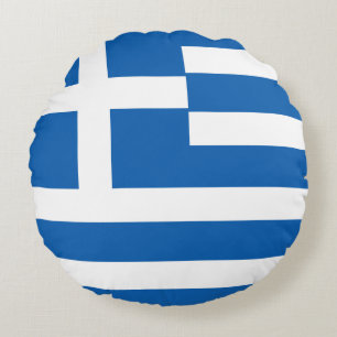 Flagge Griechenlands Rundes Kissen