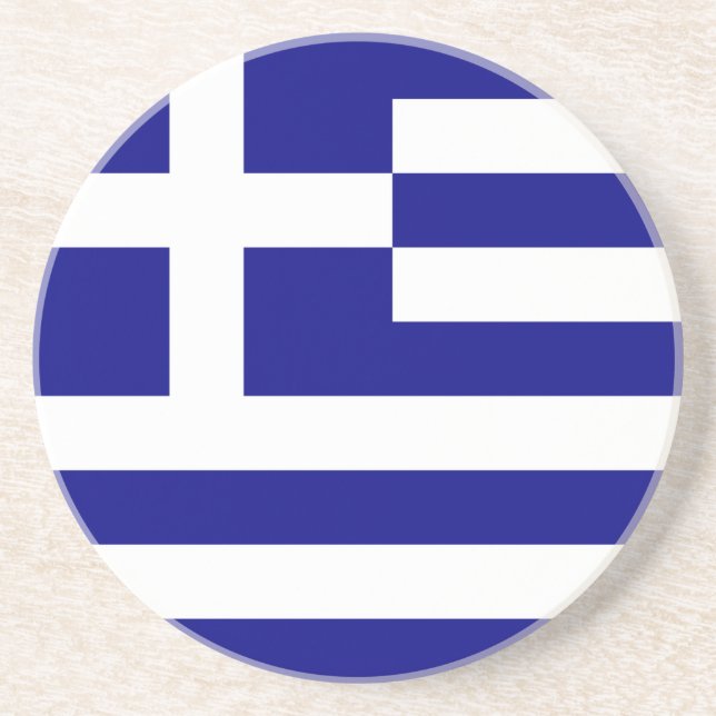 Flagge Griechenlands Sandstein Untersetzer (Vorne)
