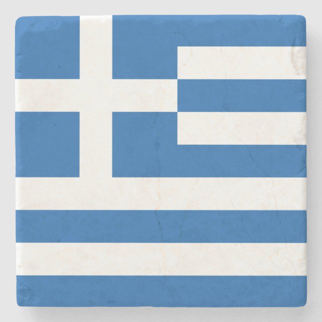 Flagge Griechenlands Steinuntersetzer (Vorderseite)