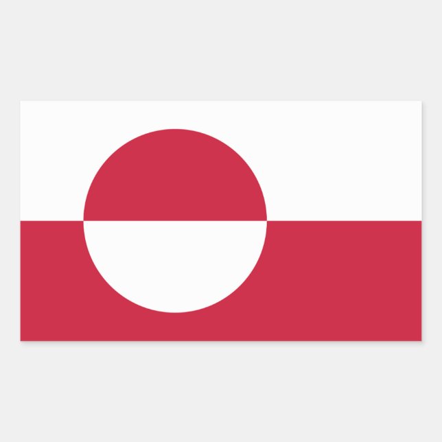 Flagge Grönlands Rechteckiger Aufkleber (Vorderseite)