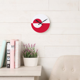 Flagge Grönlands Runde Wanduhr