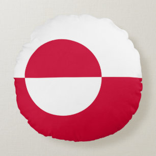Flagge Grönlands Rundes Kissen