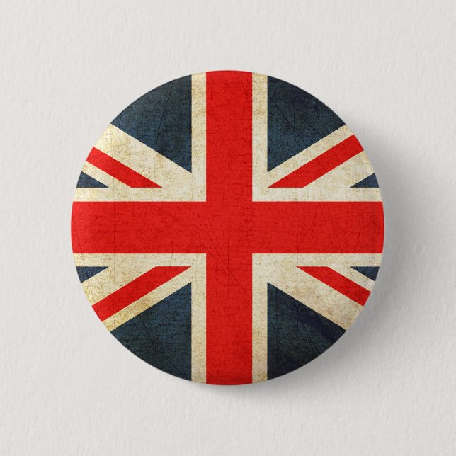 Flagge Grunge Vereinigtes Königreich Button (Vorderseite)