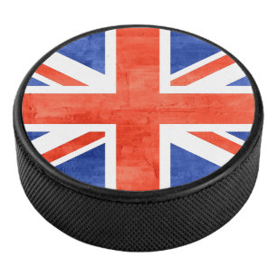 Flagge Grunge Vereinigtes Königreich Eishockey Puck