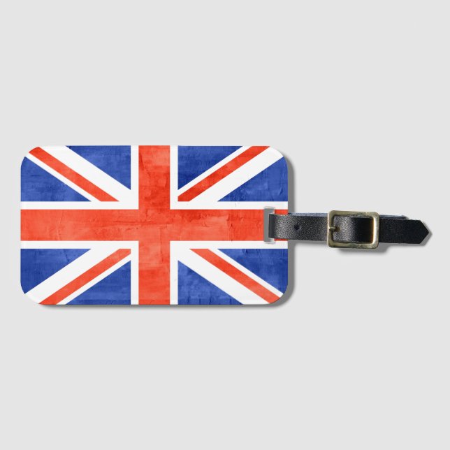 Flagge Grunge Vereinigtes Königreich Gepäckanhänger (Vorderseite (Horizontal))