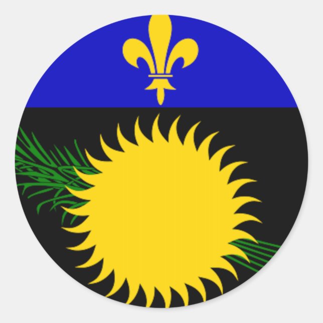 Flagge Guadeloupe (Frankreich) Runder Aufkleber (Vorderseite)