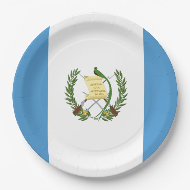 Flagge: Guatemala Pappteller (Vorderseite)