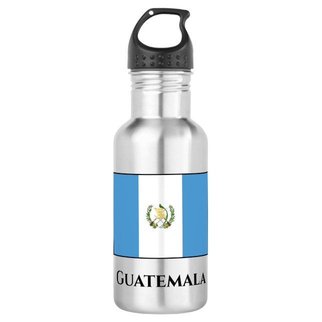 Flagge Guatemalas Edelstahlflasche (Vorderseite)