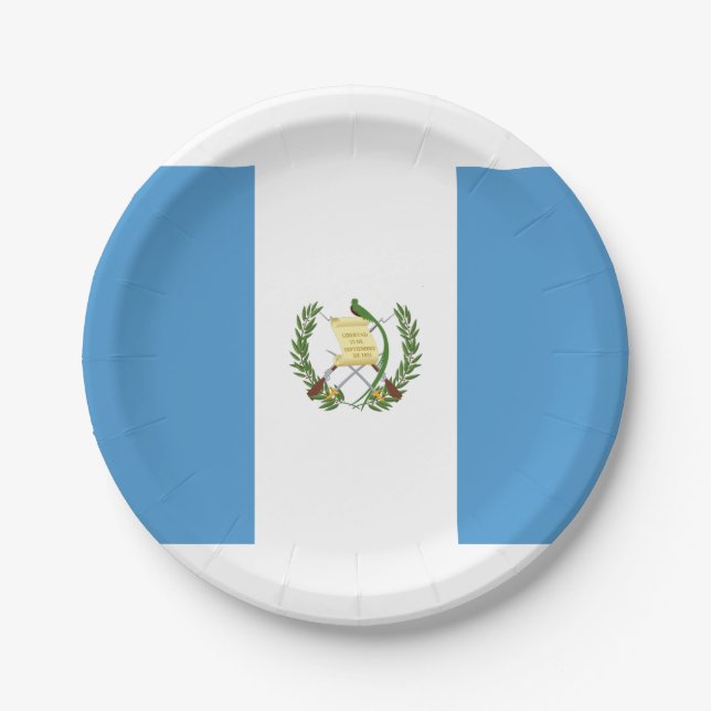 Flagge Guatemalas Pappteller (Vorderseite)