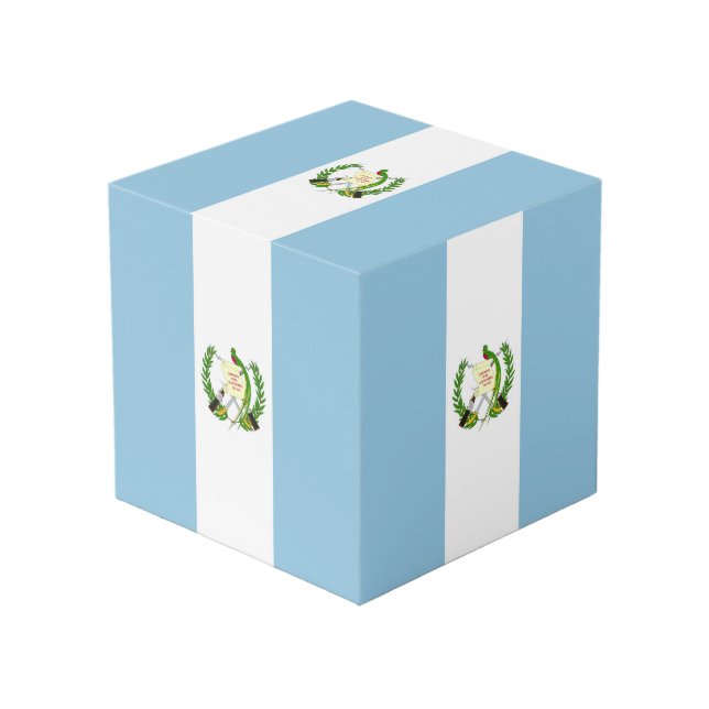 Flagge Guatemalas Würfel (Vorderseite Schrägansicht)