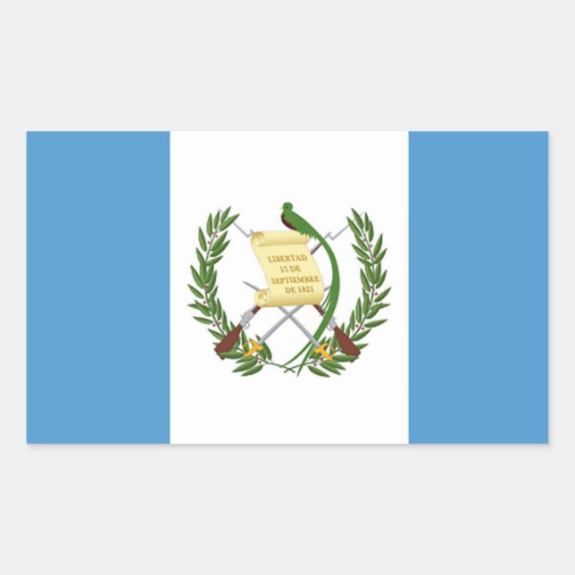 Flagge Guatemalas - Zentralamerika Rechteckiger Aufkleber (Vorderseite)