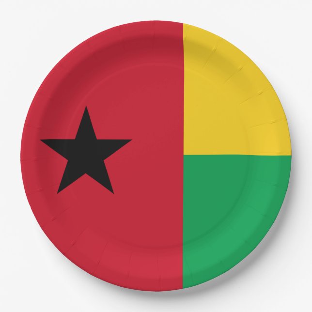Flagge Guinea-Bissau Pappteller (Vorderseite)