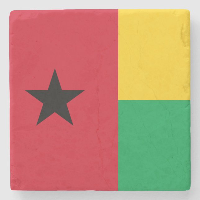 Flagge Guinea-Bissau Steinuntersetzer (Vorderseite)