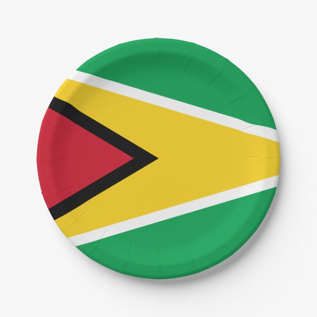 Flagge Guyana (Guyana) Pappteller (Vorderseite)