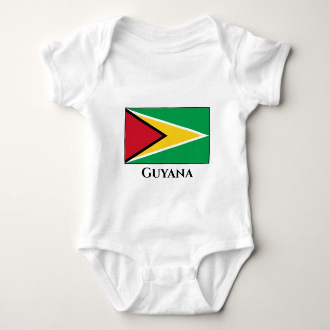 Flagge Guyanas (Guyana) Baby Strampler (Vorderseite)