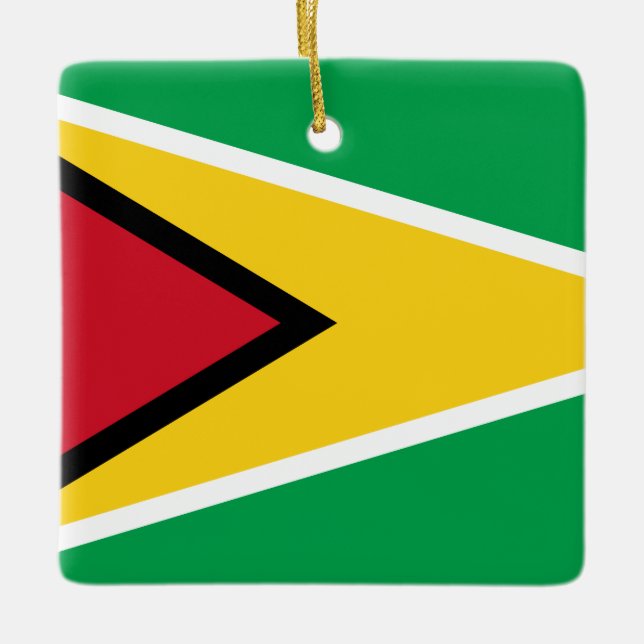 Flagge Guyanas (Guyana) Keramikornament (Vorderseite)