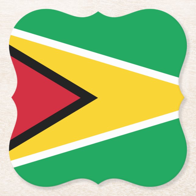 Flagge Guyanas (Guyana) Untersetzer (Vorderseite)