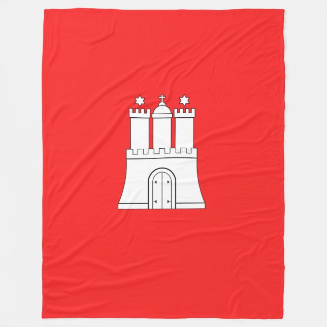 Flagge Hamburg Fleece Blanket (Vorderseite)