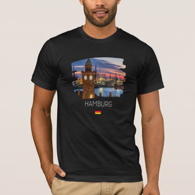 Flagge Hamburg T-Shirt (Vorderseite)