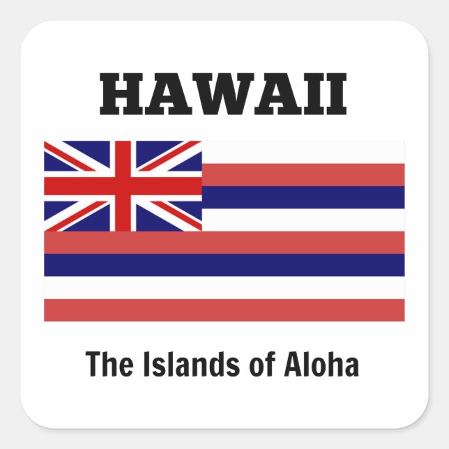 Flagge Hawaiis Quadratischer Aufkleber (Vorderseite)