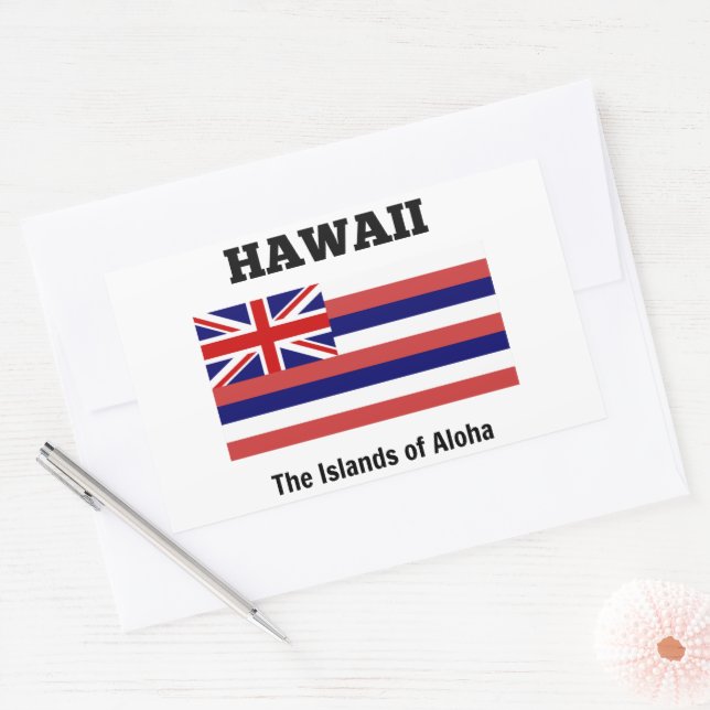 Flagge Hawaiis Rechteckiger Aufkleber (Umschlag)