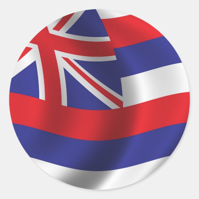 Flagge Hawaiis Runder Aufkleber (Vorderseite)