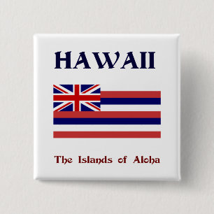 Flagge Hawaiis und Motto Button