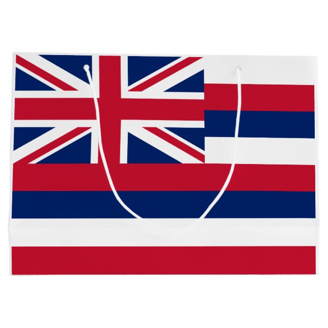 Flagge Hawaiis (US-Staat) Große Geschenktüte (Rückseite)