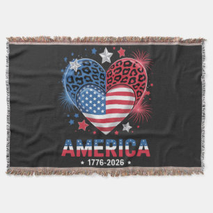 Flagge Herz Leopard 1776 2026 4. Juli Decke