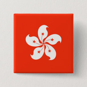 Flagge Hongkong Button
