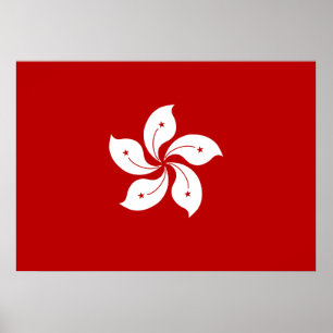 Flagge Hongkong Poster