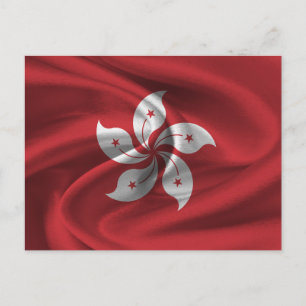 Flagge Hongkong Postkarte