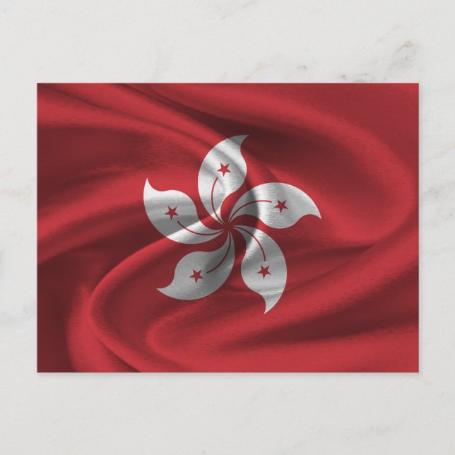 Flagge Hongkong Postkarte (Vorderseite)