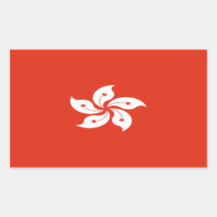 Flagge Hongkong Rechteckiger Aufkleber