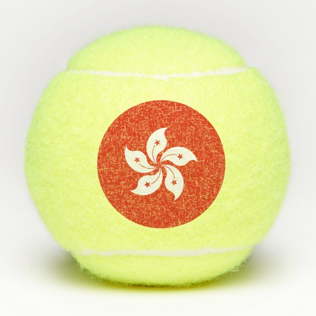 Flagge Hongkong Tennisbälle (Vorderseite)