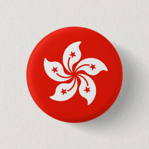 Flagge Hongkongs Button