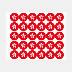 Flagge Hongkongs Etiketten